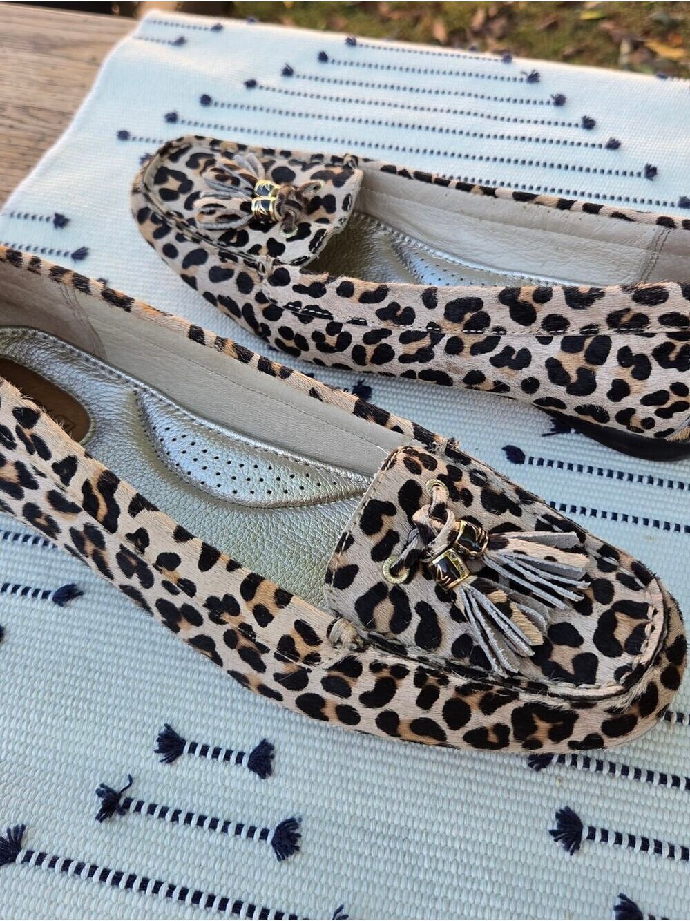 Sperry Top Sider Leopard Print Tassel Loafers Tan/Brown/Black Women's 9 - Picture 5 of 16
